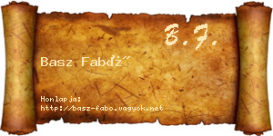 Basz Fabó névjegykártya